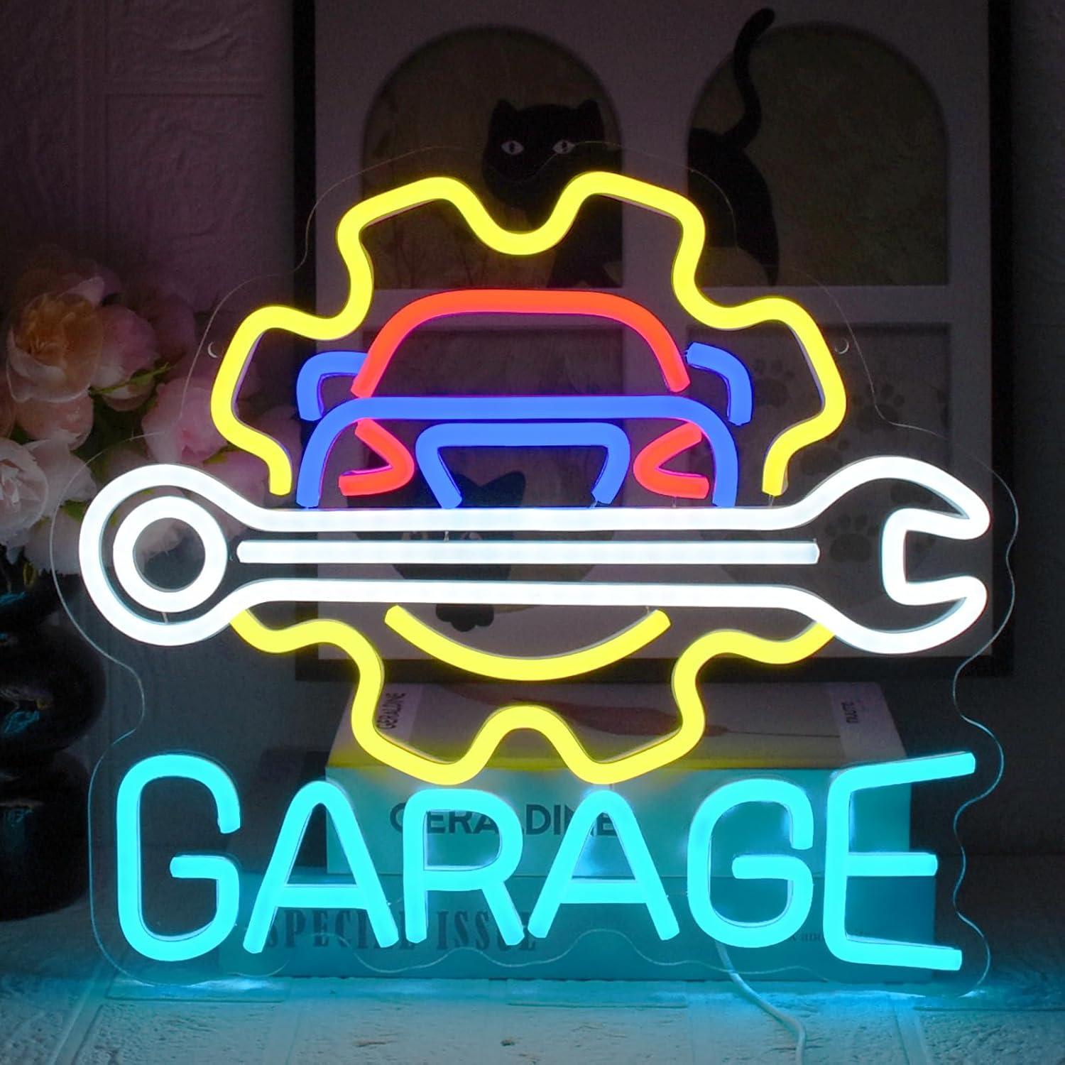 Auto Repair Shop - Neonowy szyld garażowy zasilany przez USB,