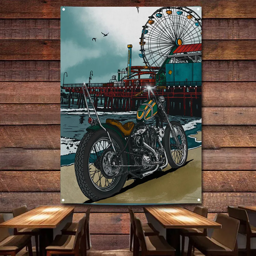 Auto Repair Shop Banners - Plakat na ścianę z motywem motocykla