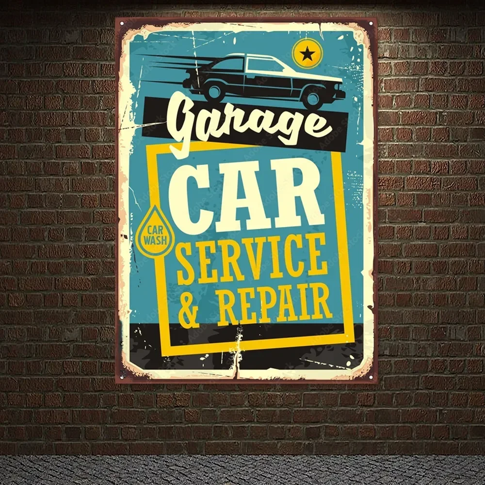 Plakat Vintage SERWIS I NAPRAW – Auto Repair Shop Banners recenzja i cena
