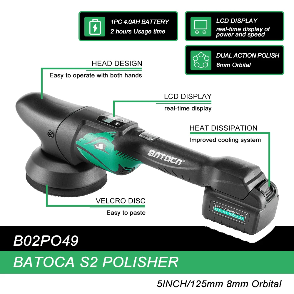 BATOCA S2 4.0Ah 5-calowa Bezpr – Orbital Polisher Da recenzja i cena